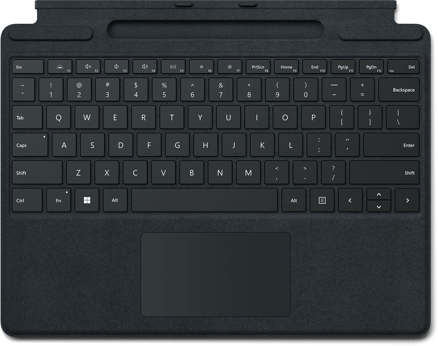 Microsoft Surface Pro Keyboard with Slim Pen Holder/Charger - Black - for Microsoft Surface Pro X and Surface Pro 8